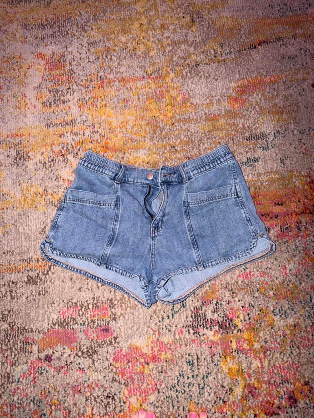 Aeropostale Light Blue High-Rise Denim Shorts